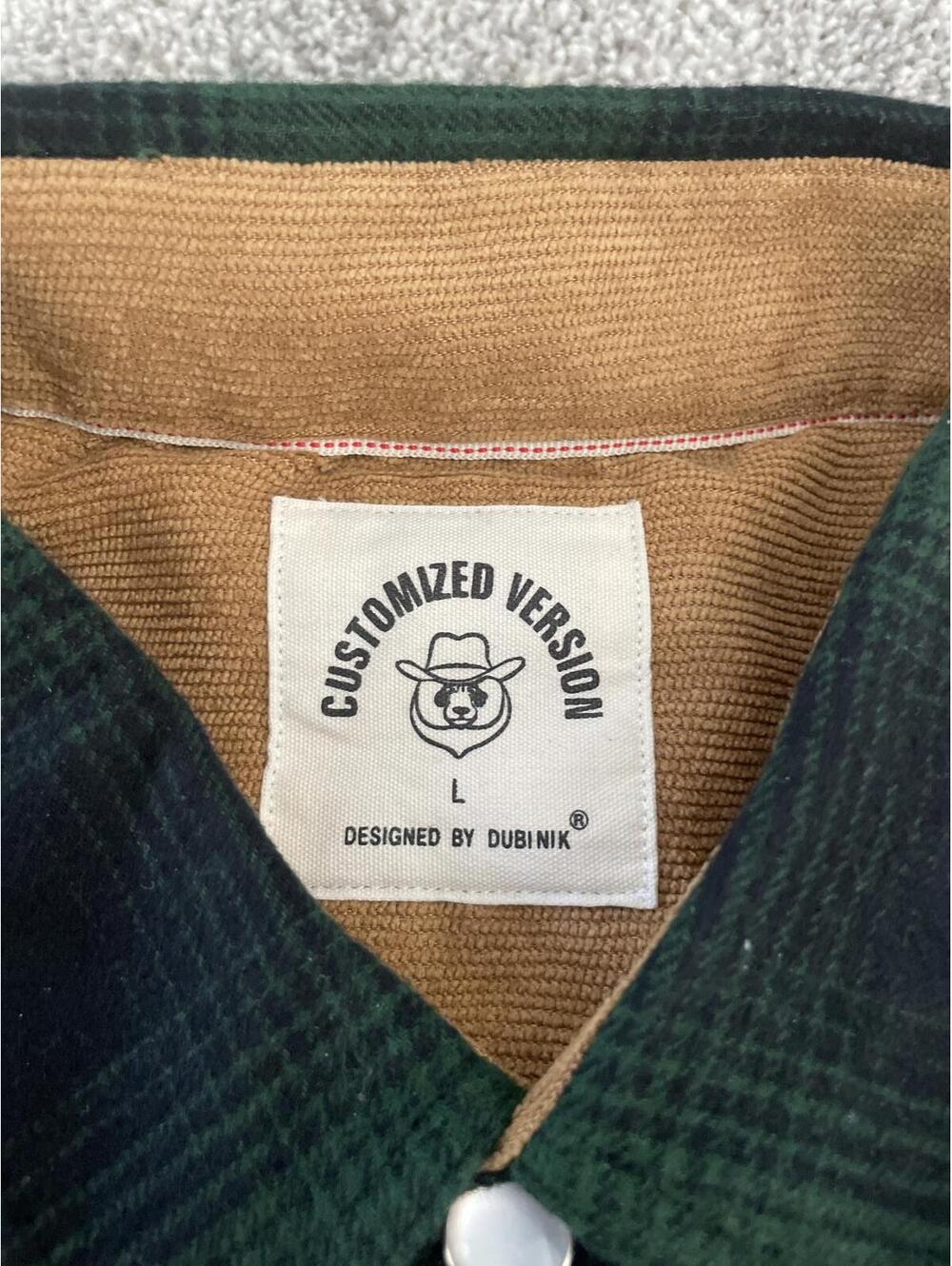 SALE Dubnik Men's Plaid Flannel Shirts Large Red Green Cotton Work - Picture 5 of 9